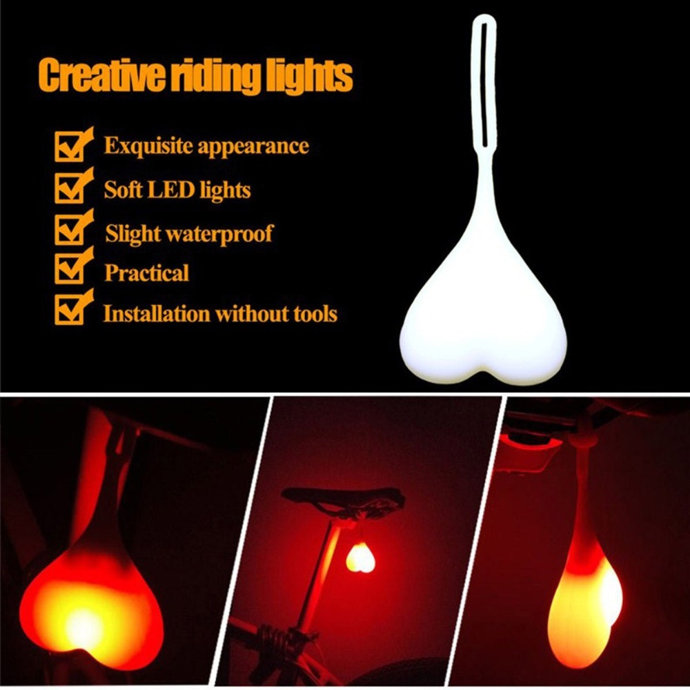 Bike Balls Bike Tail lights Waterproof Bicycle Lights Silicone Egg Shape Lamp Night Cycling Rear Seat Back Bike Lights