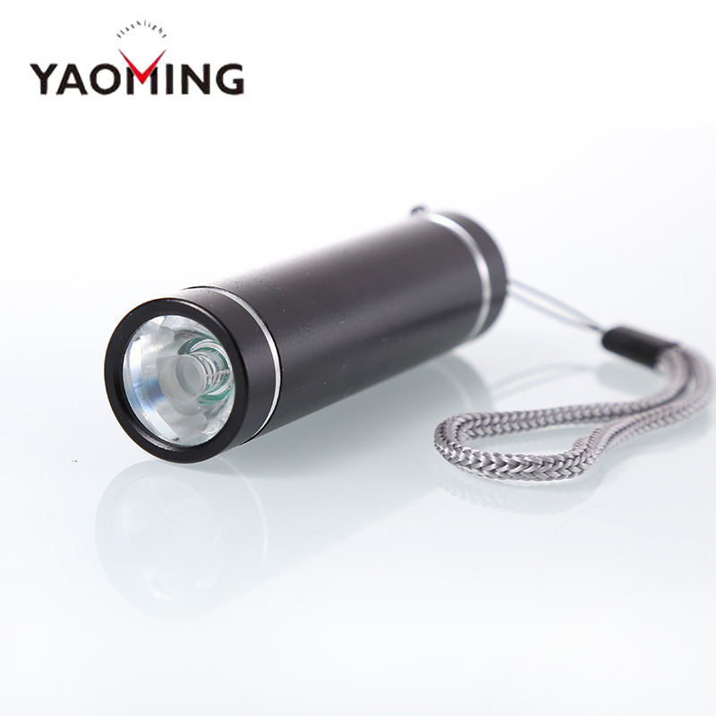 YAOMING Aluminium 1W Lumen Mini Torch Light 3AAA Carbon Battery Promotional Gift LED Flashlight