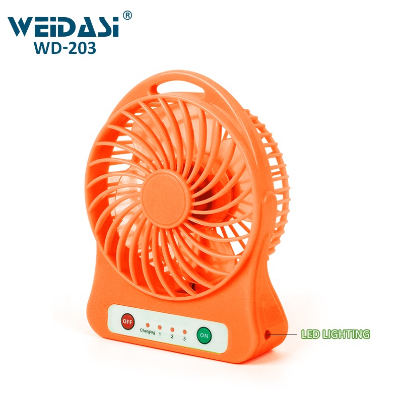 3 way speed electric mini hand standing fan rechargeable with usb