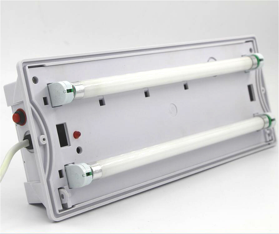 AC85-265V rechargeable emergency bulkhead light T5 tube 8W fluorescent lamp with built-in battery for 120min backup