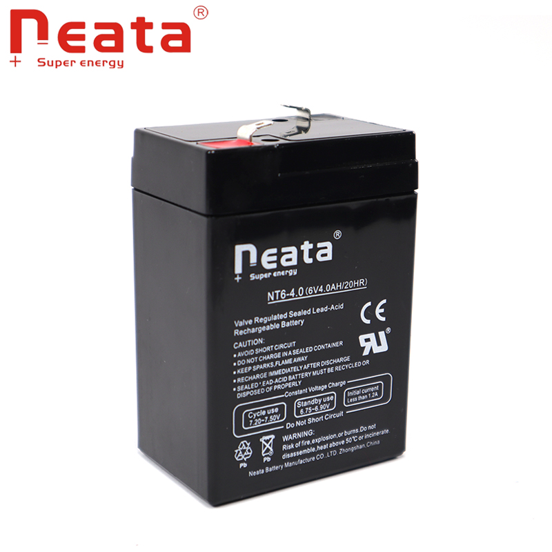 Rechargeable 6V4.0ah sealed lead acid storage battery for solar system