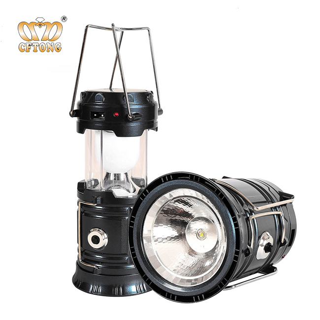 6 LED Adjustable Rechargeable Collapsible Solar Rechargeable Camping Lantern