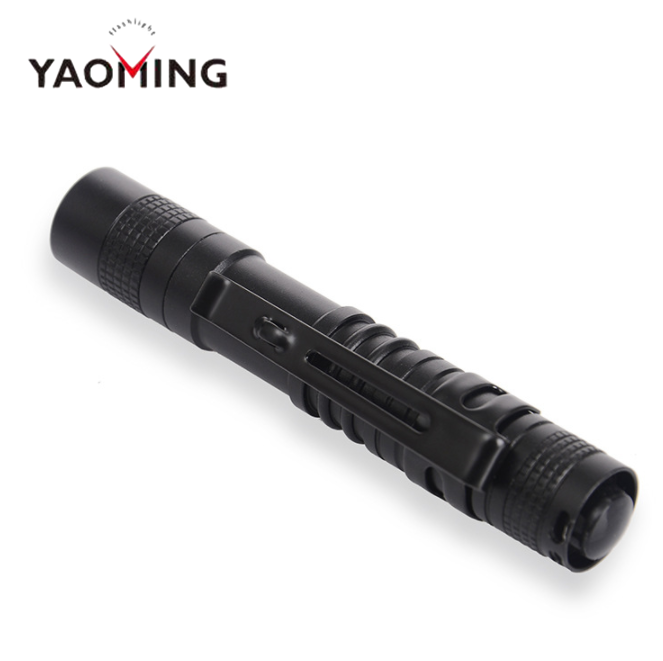 Small powerful 3W XPE LED Flashlight Penlight Torch With Clip Powered by AAA Battery