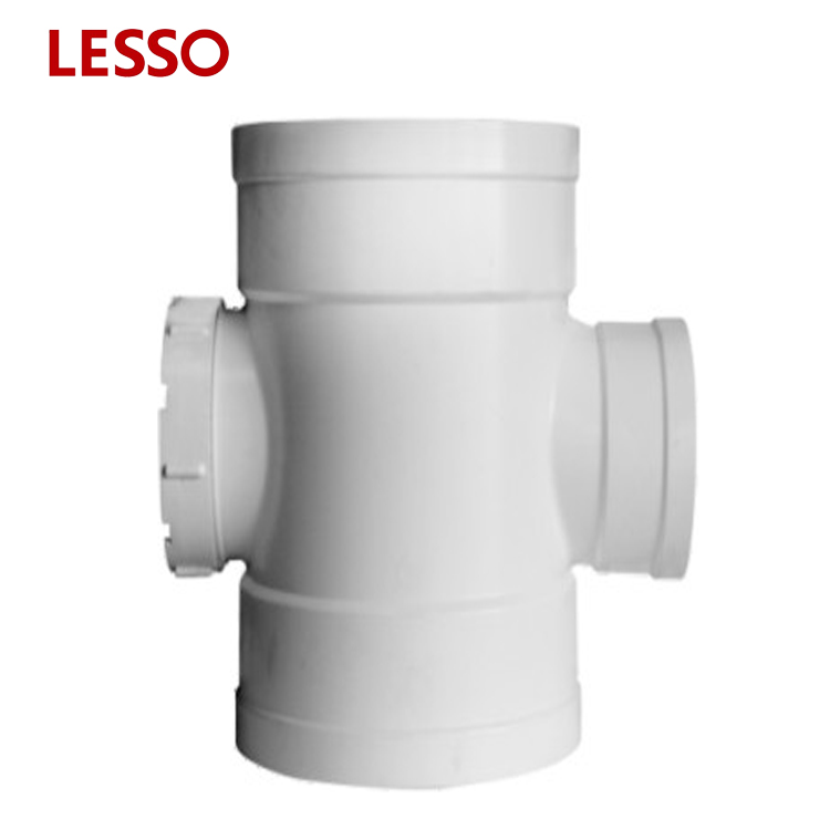 LESSO PVC-U Drainage Pipe Fittings plumbing Cleanout Tee Connector with Plug