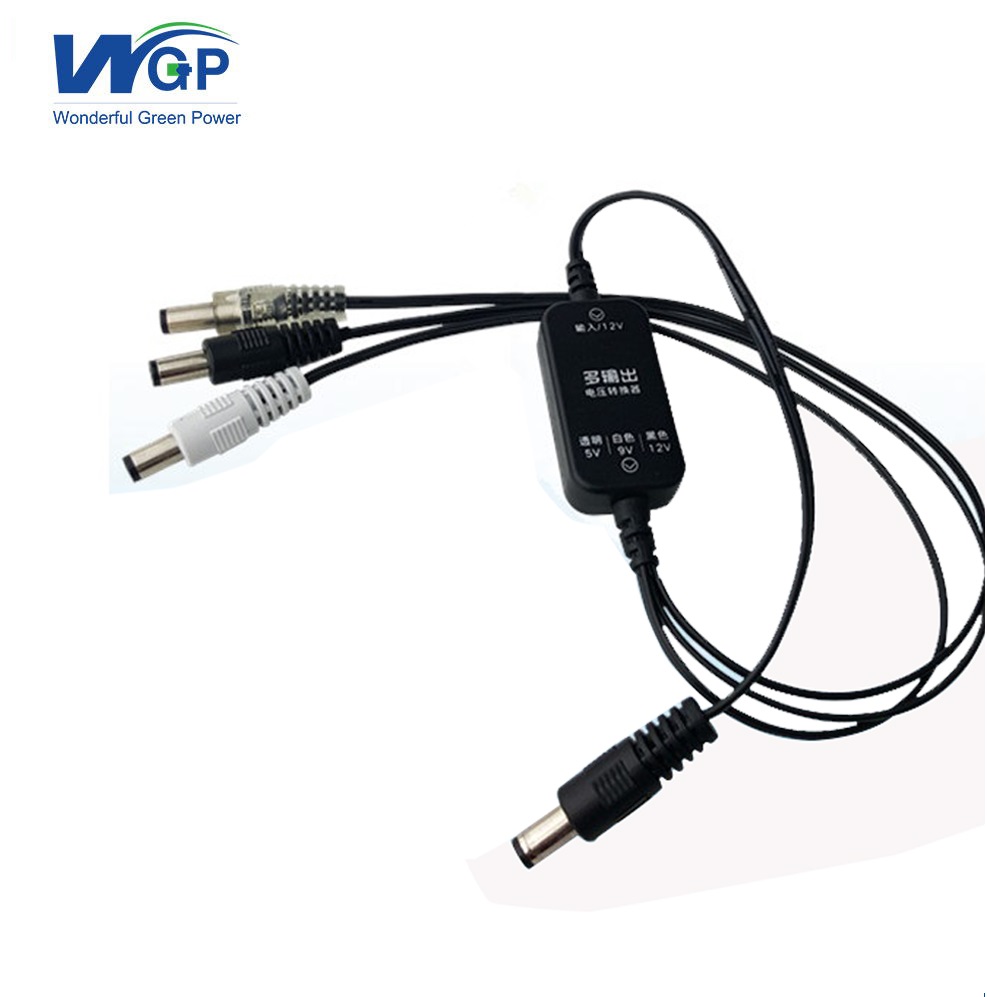 Smart DC converter power cable for 24W 5V 9V 12V running 3 devices at the same time