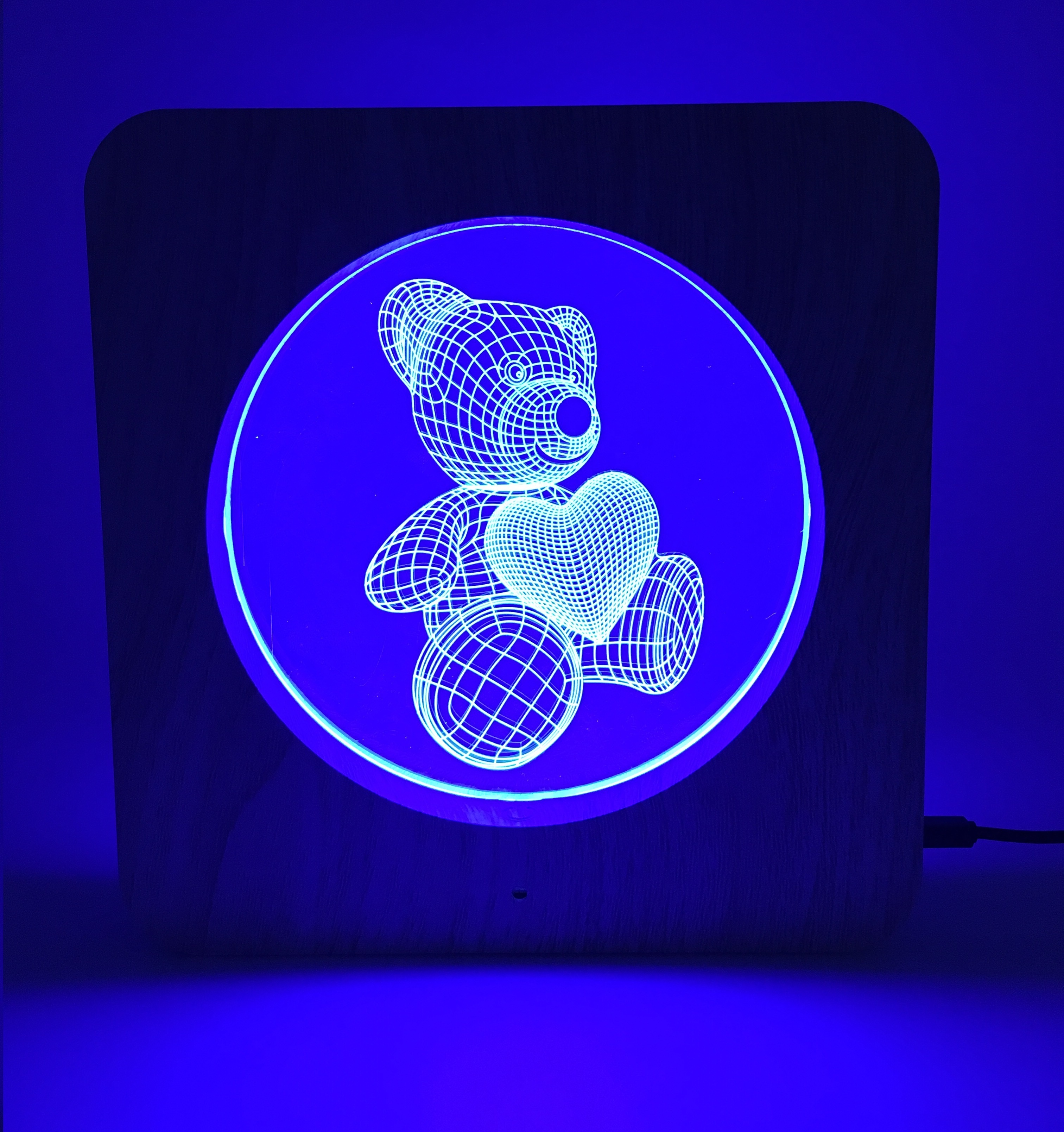 Newest Lovely Bear 3D LED Night Light Photo Frame Table Lamp