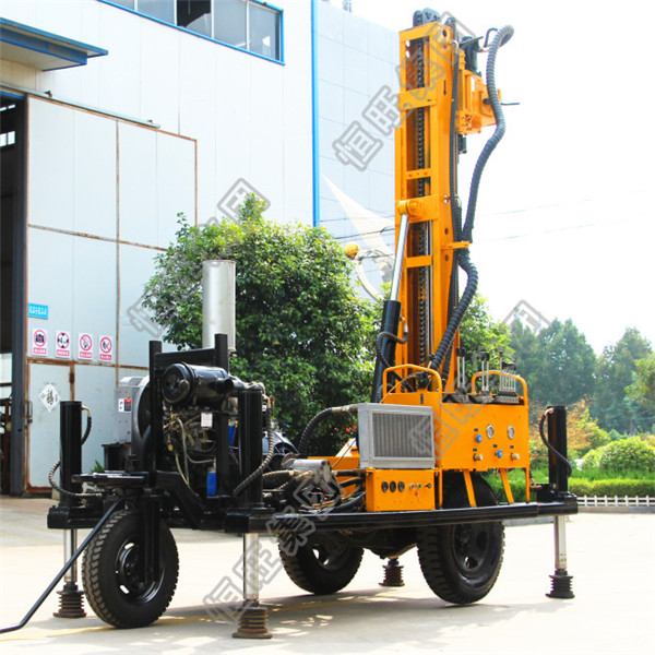150m depth Hydraulic and air water well drilling rig with mud pump and air compressor