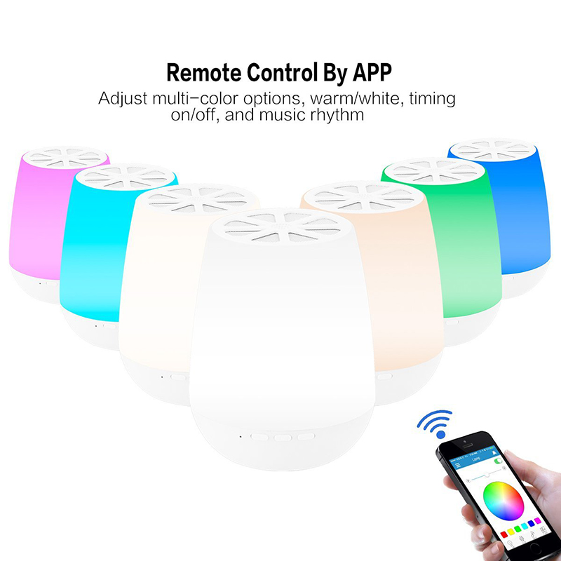 Portable RGB Color Changing Smart Night Light Bluetooth Speaker connect APP