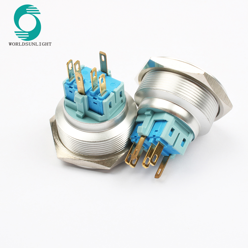 30mm illuminated or non-illuminated latching or momentary waterproof metal pushbutton switch