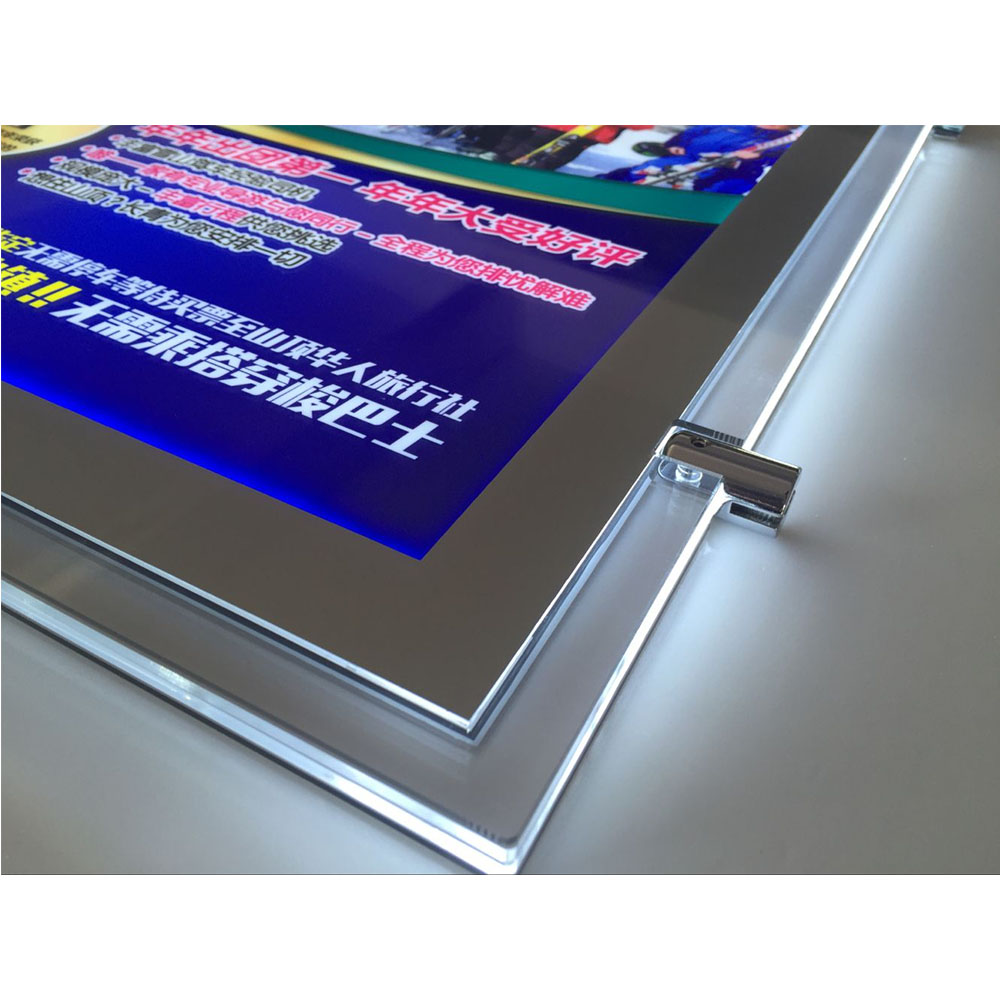 Battery powered LED crystal acrylic advertising lightbox Double Side hanging crystal led square acrylic light box