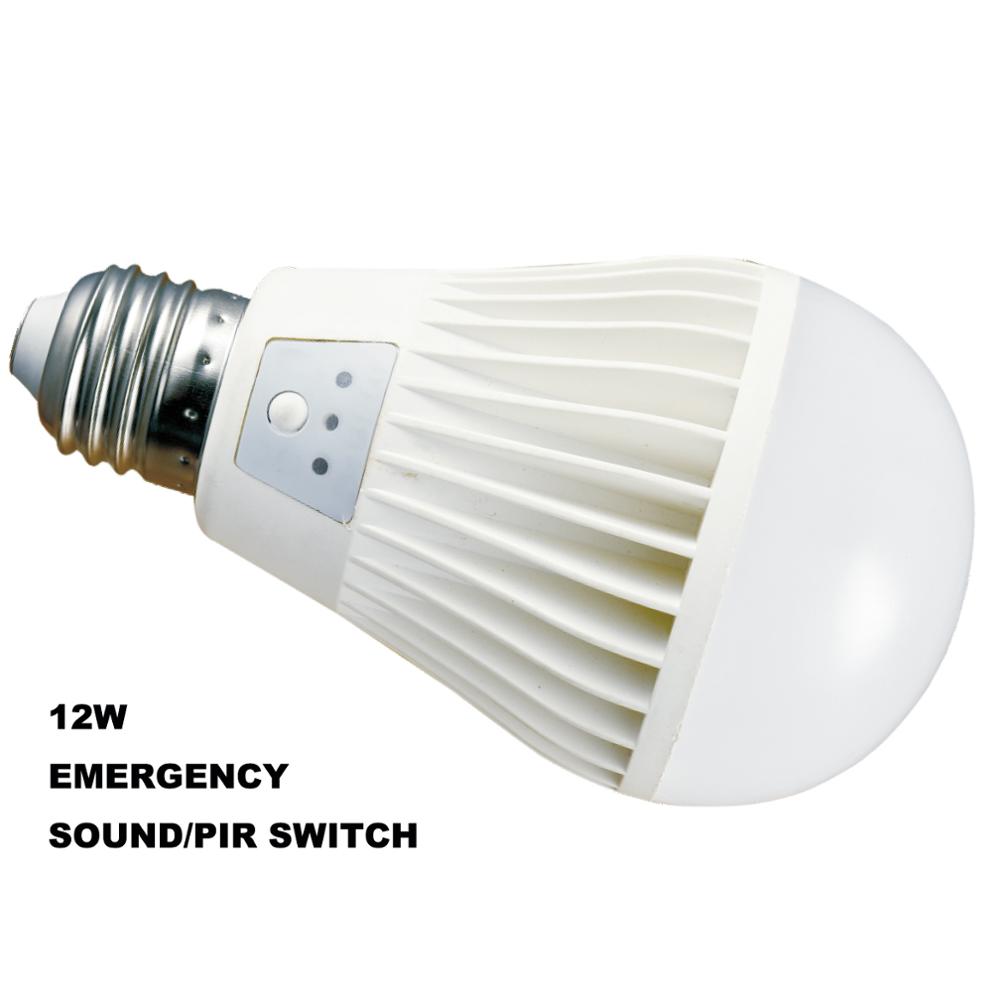 12W LED Emergency Globe bulb,e26/e27 PIR/SOUND SWITCH LED BULB