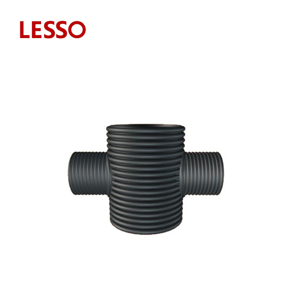 LESSO HDPE Double Wall Corrugated Pipe Fittings Reducer Cross