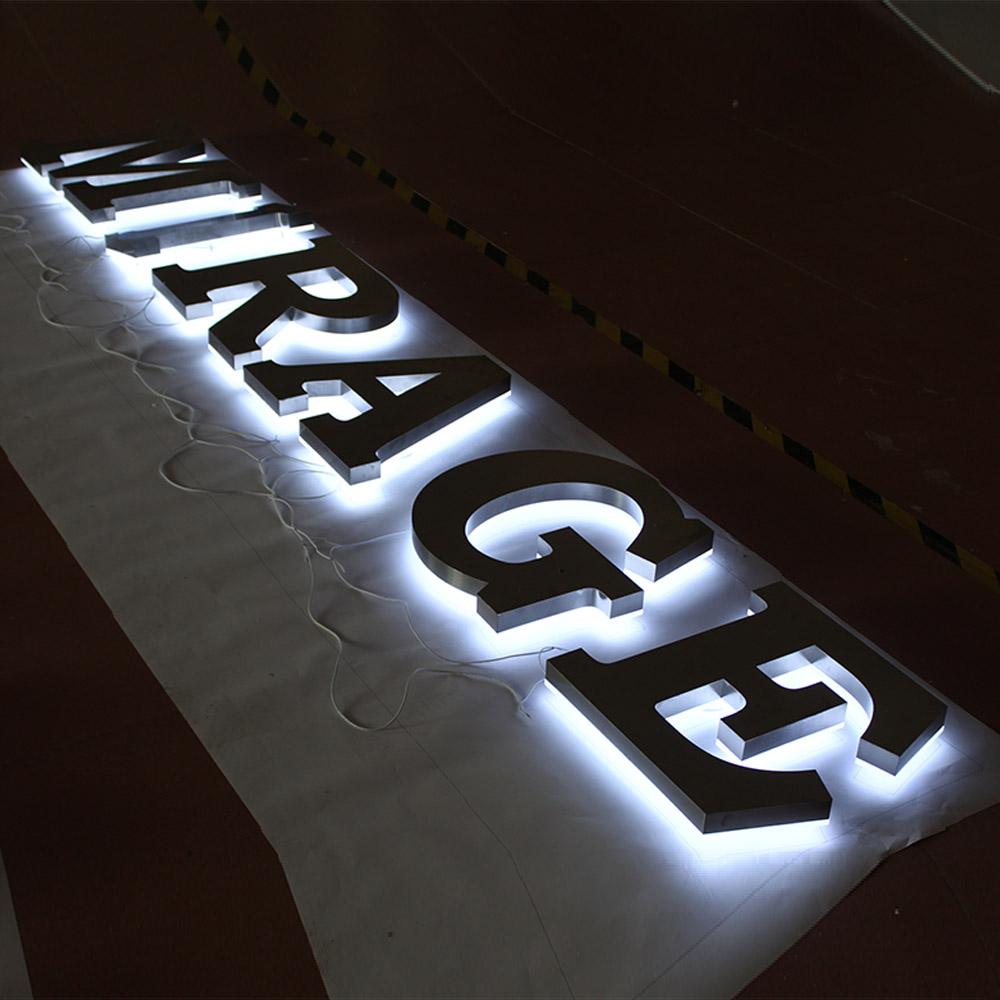 Low price of advertising metal backlit letter signs backlit led advertising stainless steel letter