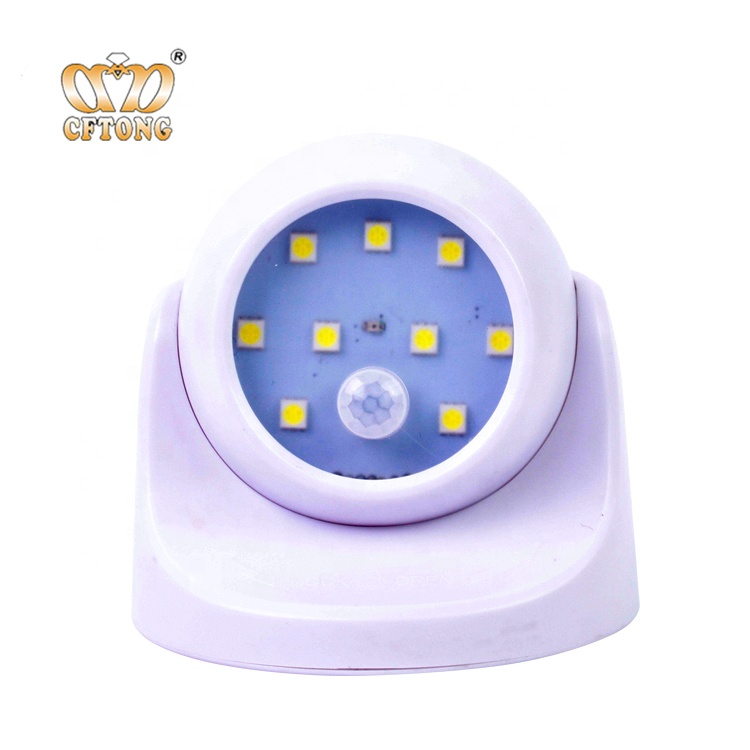 360 degree portable Auto Motion  rotate room white LED sensor light