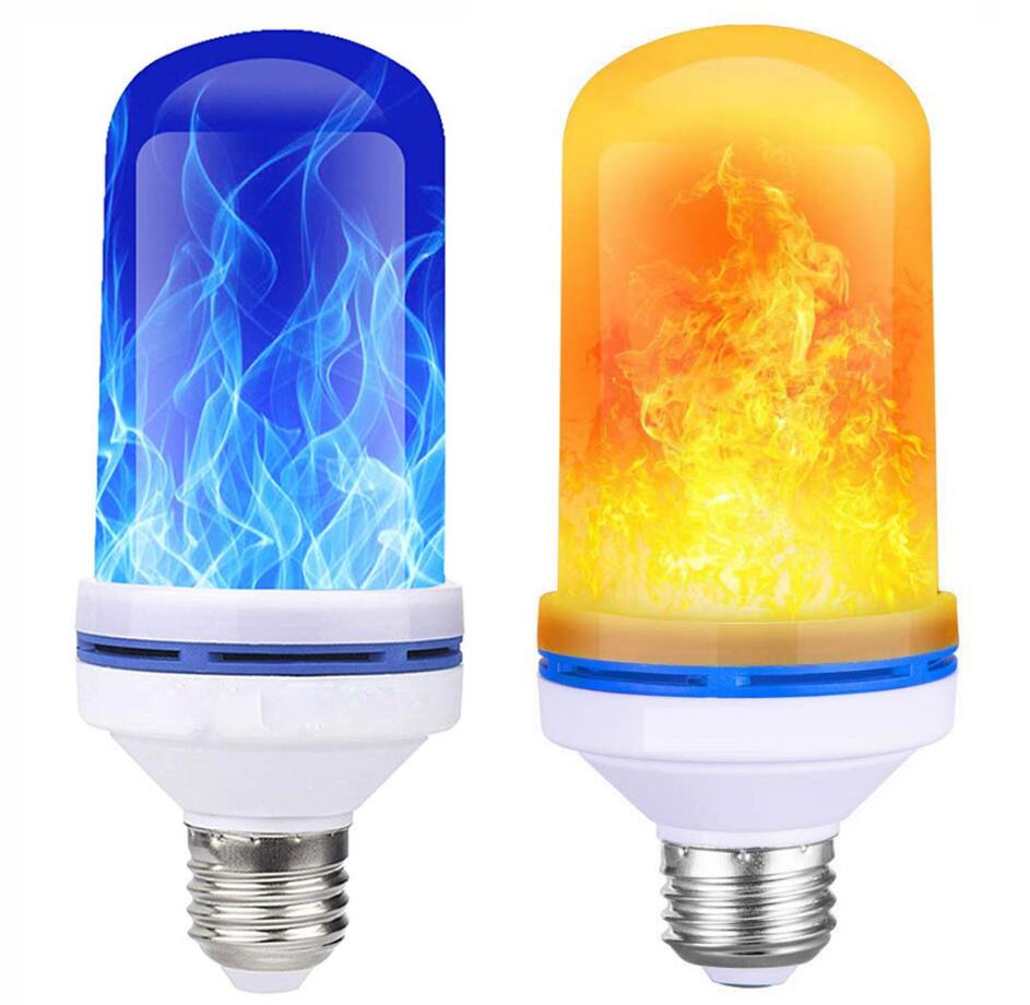 LED Flickering Fire Flame , Upside-down Effect 4 Modes, Simulated Decorative Flameing Lights for Party/Bar/Hotel