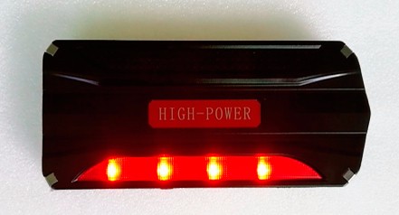 High power emergency light jump starter with replacement battery