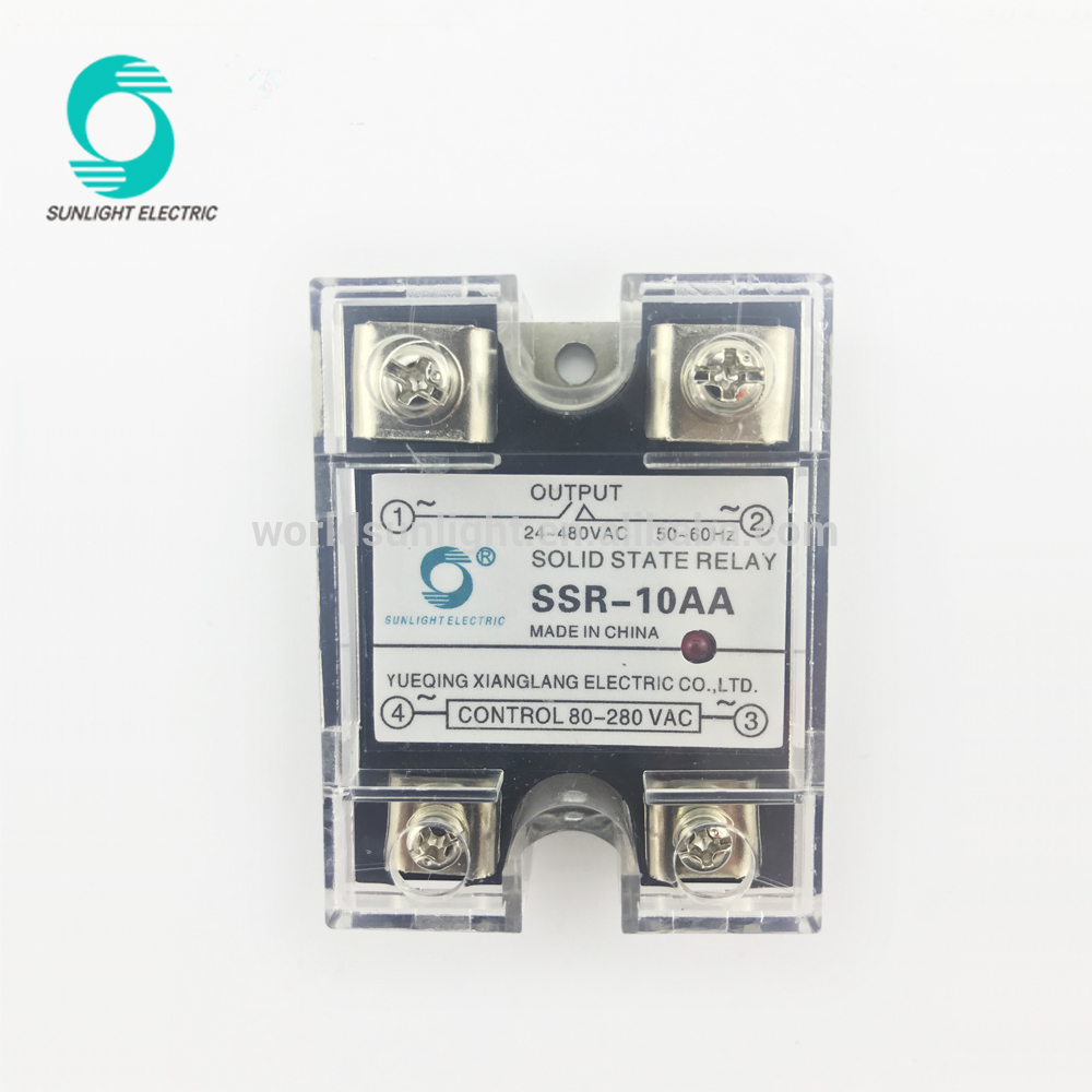 JGX-1A2410A SSR-10AA 10A 90-250VAC input 24-480VAC output single phase ssr relay solid state relay