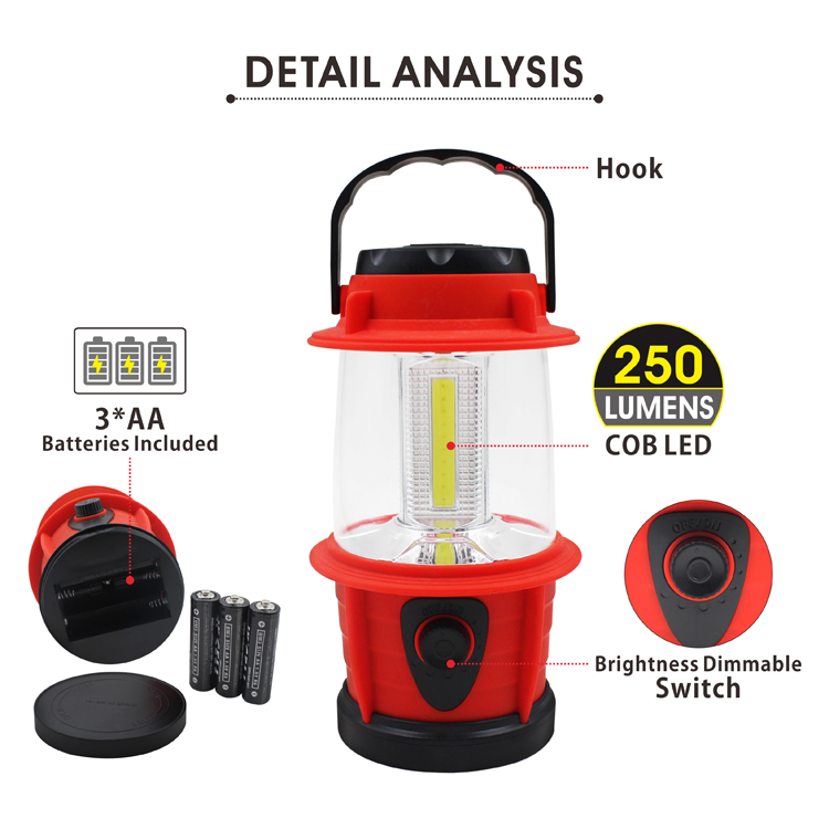 Boating Use Brightness Dimmable 3 COB Mini Led Light Camping Lantern