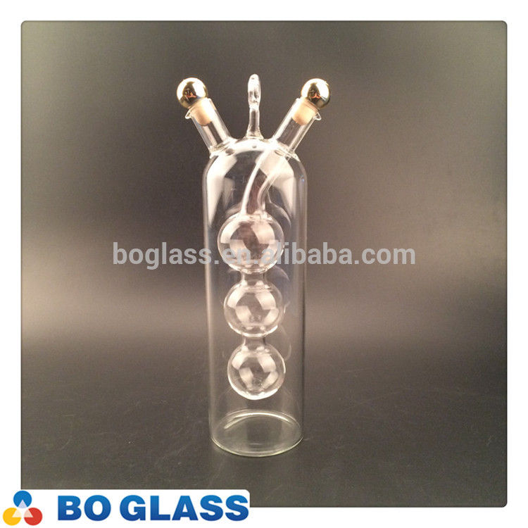 decorative glass oil &vinegar bottle with conturax ball inside