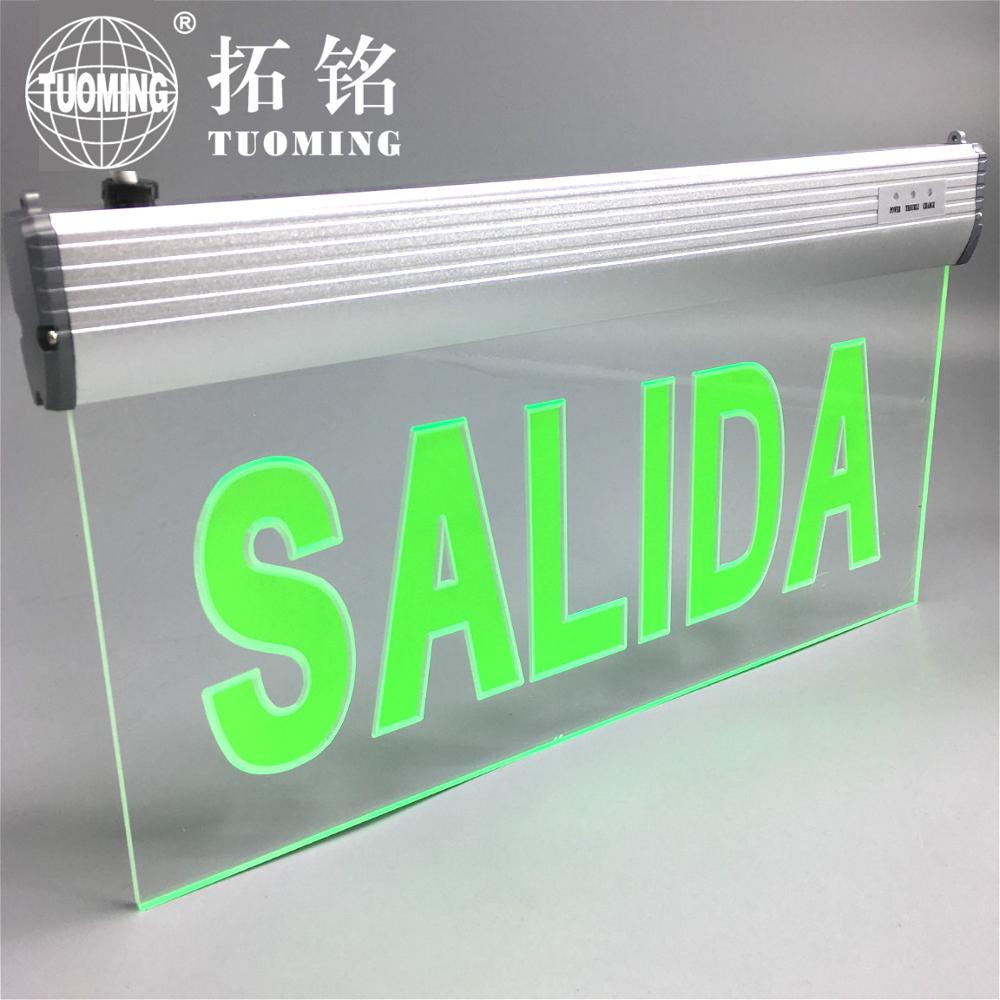 CE CB certificate 3W emergency exit sign light manufacturer Alumin Acrylic board made in China