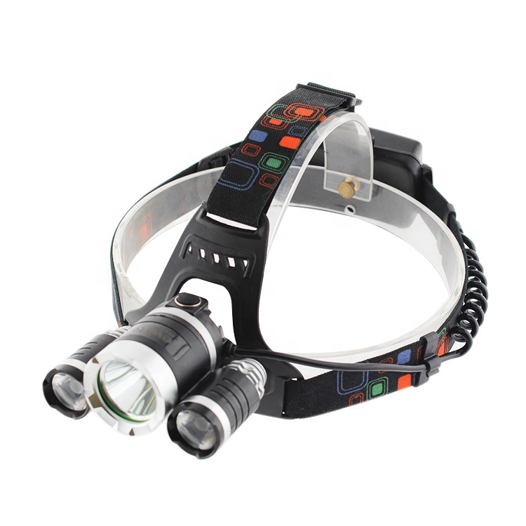 Three Head Full Plastic Aluminum LED Rechargeable with T6 Led Headlamp