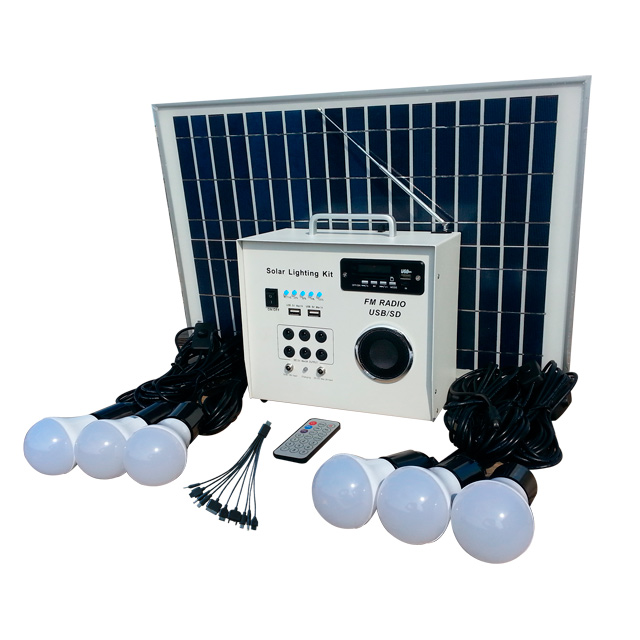 30W energy storage solar charging system with FM radio bluetooth