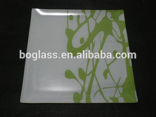 custom design high quality tempered glass plate/tableware