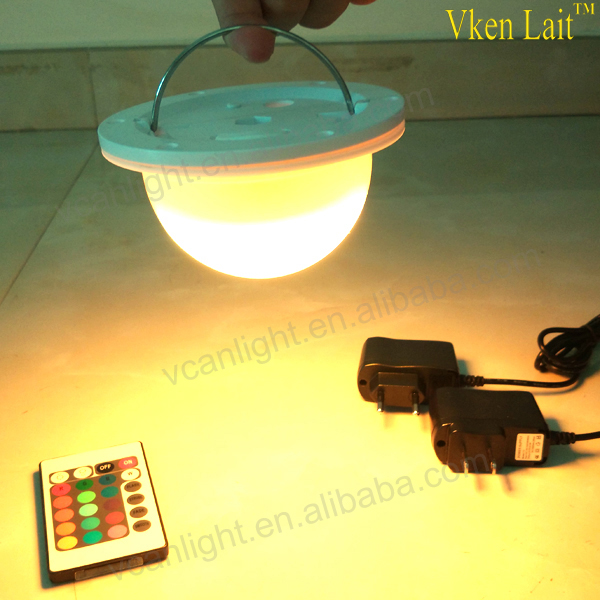 IR remote controller LED light base RGB Lamp with rechargeable battery operated