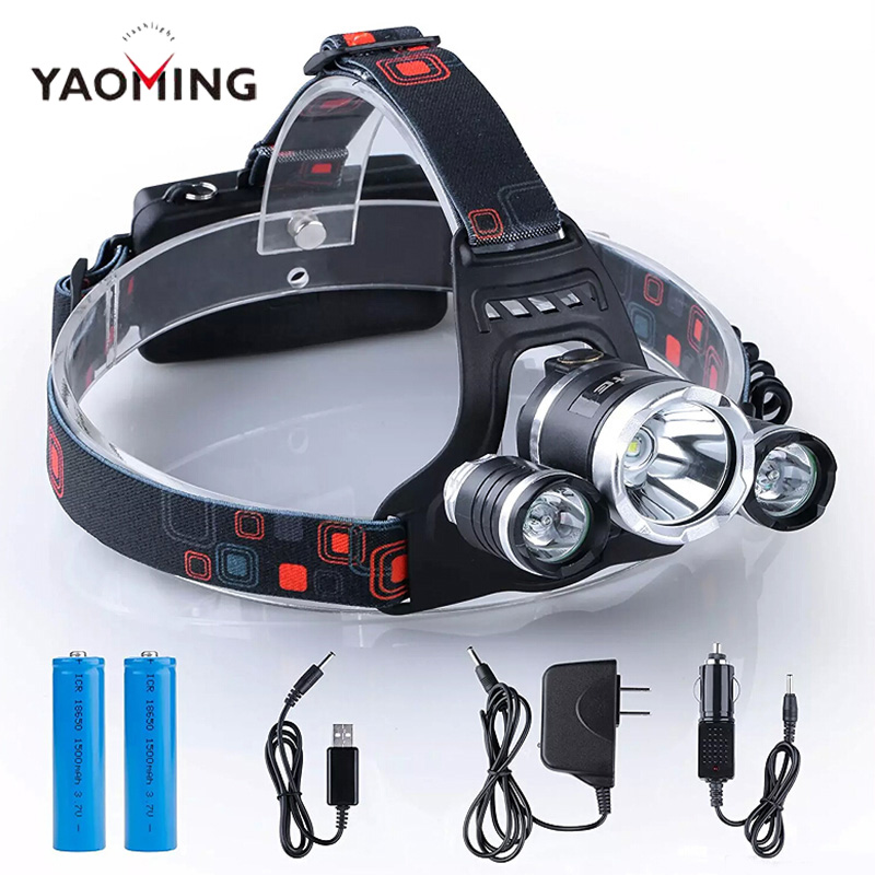 30W 3T6 Headlamp 5000 Lumens XM-L T6 Head Lamp High Power LED Headlamp Head Torch Lamp Flashlight Head