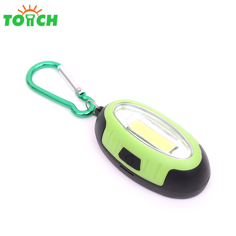 Hot sale Plastic cob key chain mini flat led flashlight with magnet for promotion