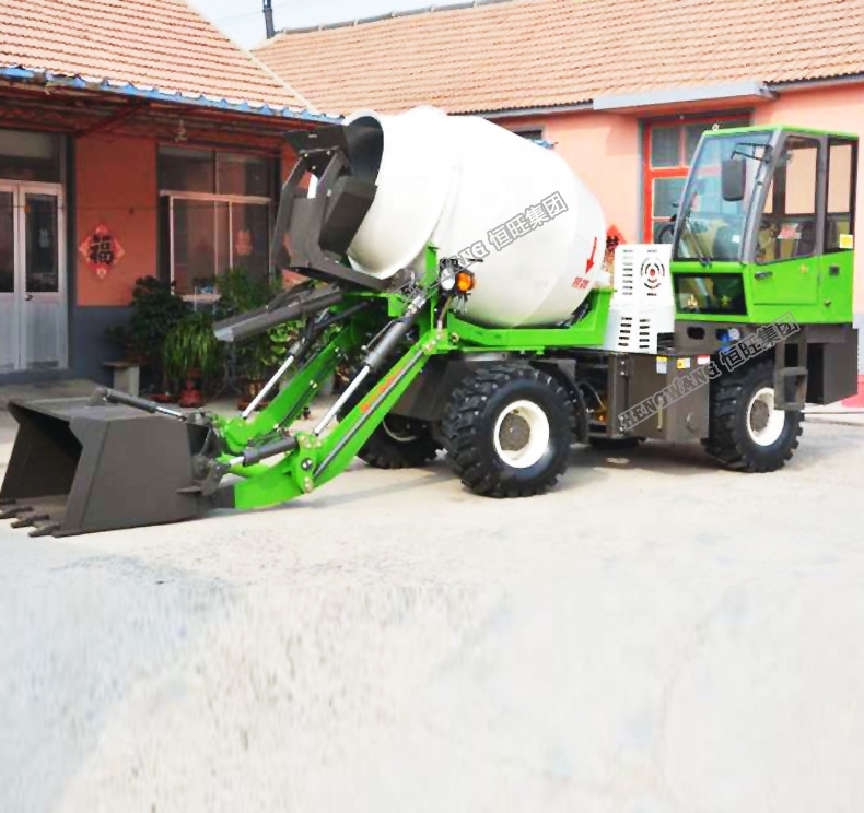 HW24 2.4 CBM self loading concrete mixer truck Automatic Feeding Concrete mixer Truck