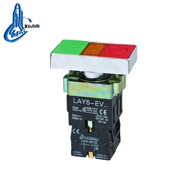 hot selling electrical flush double-head push button switch with indicator light and resistance IP40 LAY5-BW8375