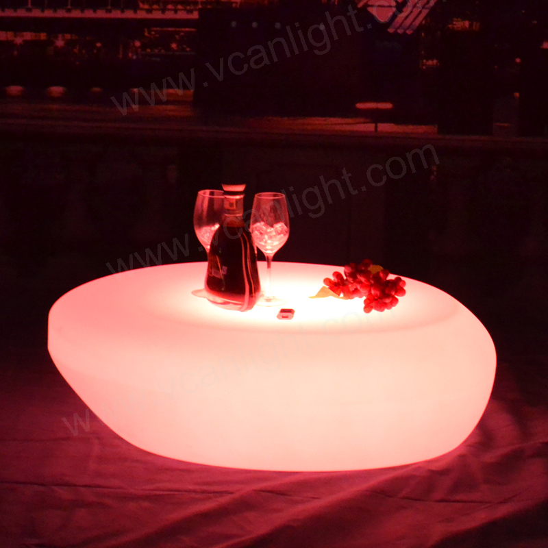 2017 New 16 colors rechargeable waterproof led illuminated coffee table