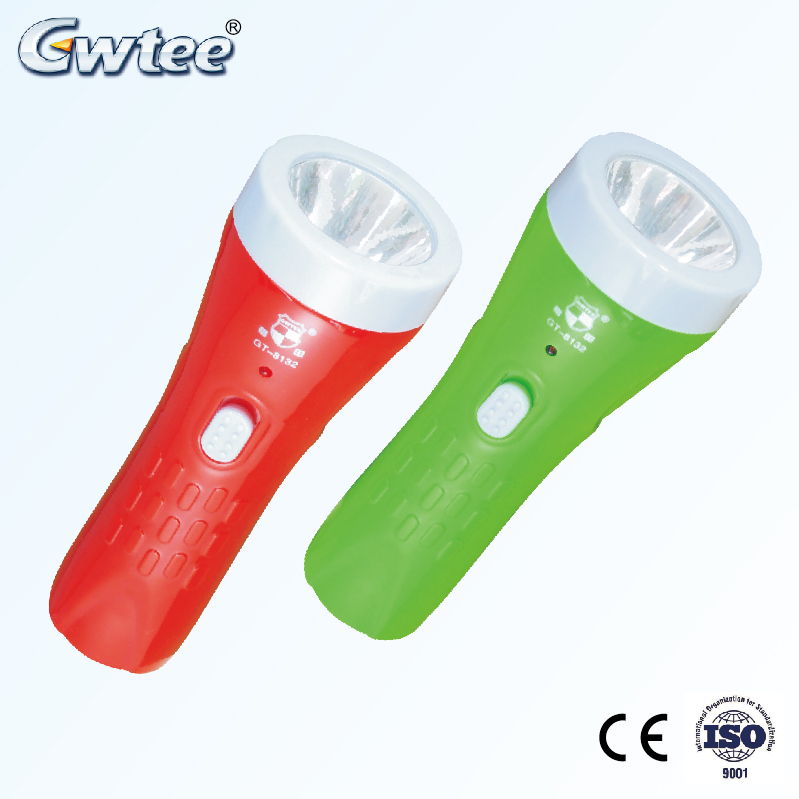 1 LED plastic electric hand torch light