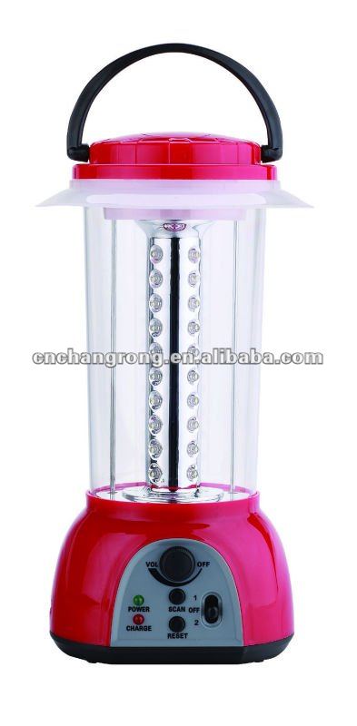 Rechargeable portable solar lantern & fm radio light led