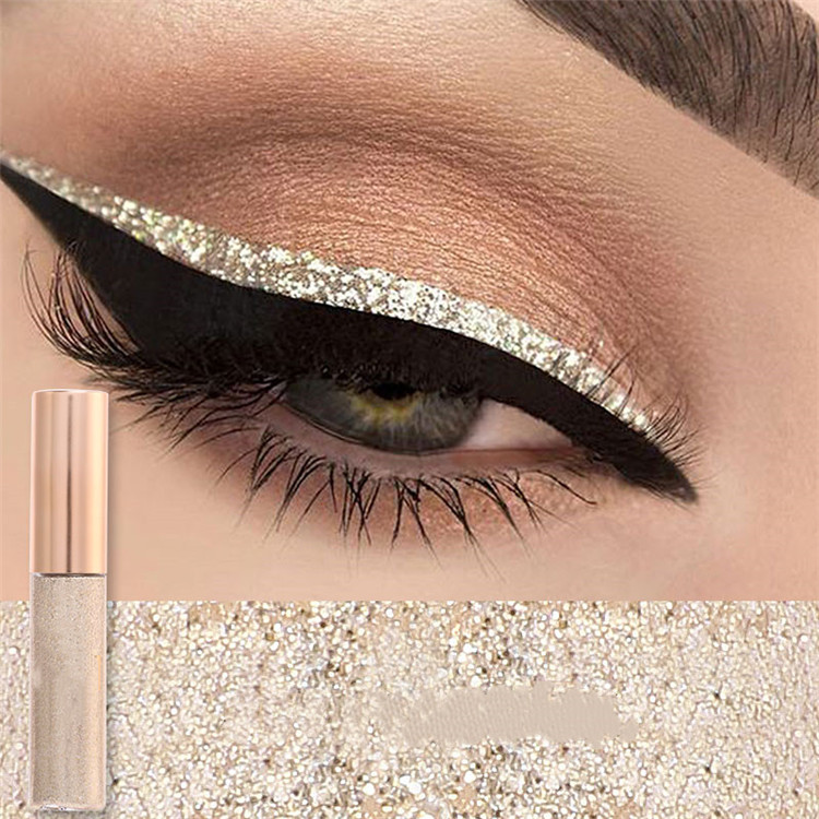 Liquid Glitter Eyeliner Pencils White Gold Color Shining Shimmer Eye Liner Makeup Pen