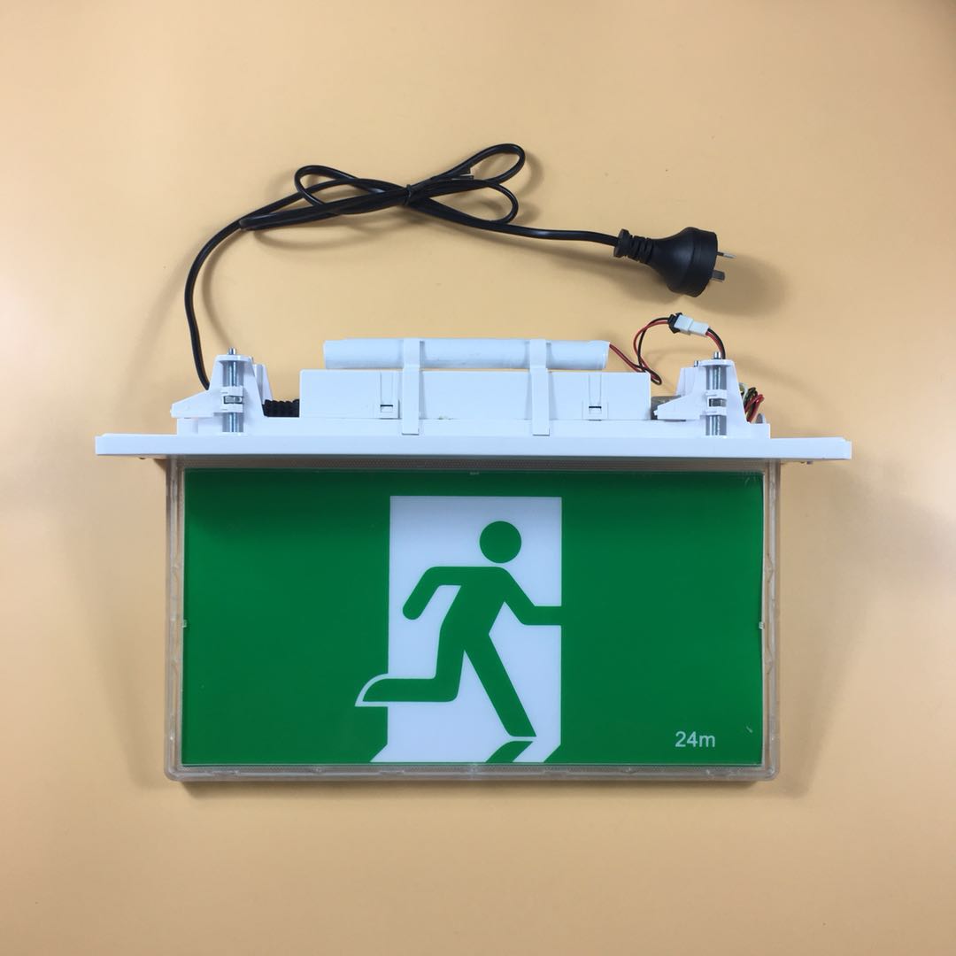 Glass aluminum emergency led exit light ceiling mounted emergency green exit sign