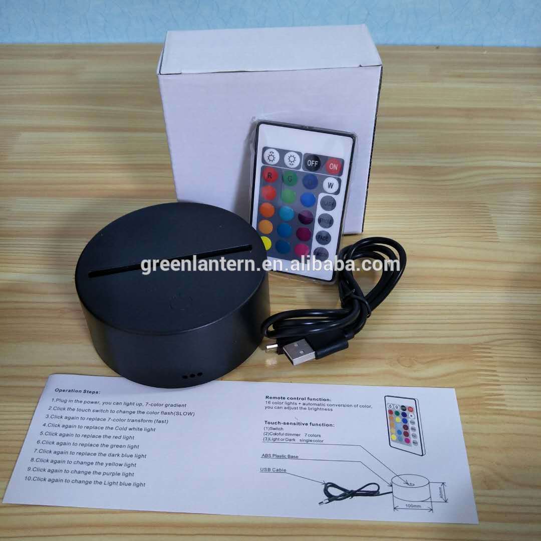 Remote control model ABS stand base  3D Illusion Lamp Base for 3d acrylic table lamp