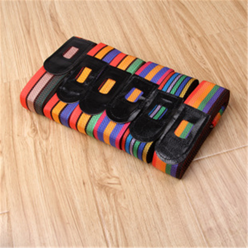 Latest High Quality Nylon Bag Strap 2M Rainbow Password Lock Packing Luggage Bag with Luggage Strap Organizes Travel Accessories