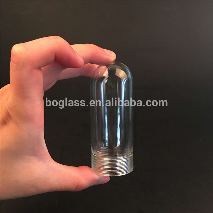 hand blown clear screw glass tube G9 lamp shade