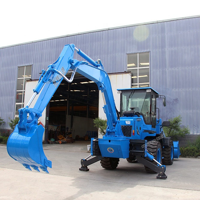 Hydraulic mini four wheel backhoe loader for construction