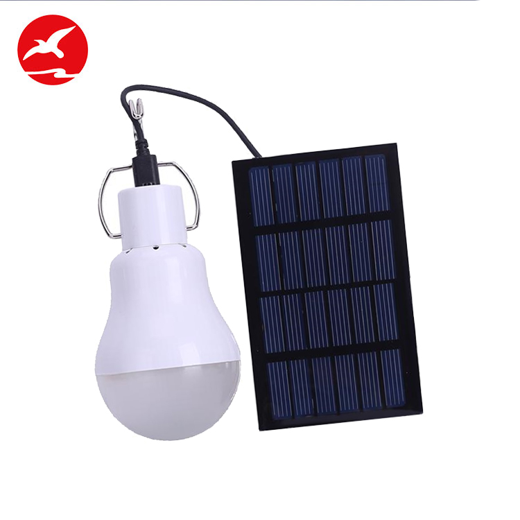 High quality led chips light control emergency indoor 1.2w chargeable solar bulb lamp