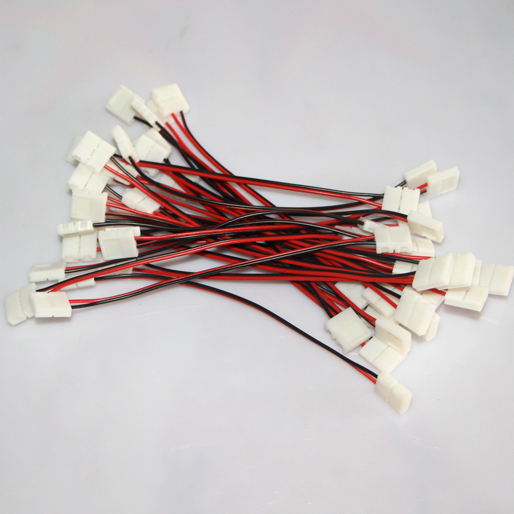 2 pin free solder LED Connector Cable wire PCB Connector Adapter For 5050 5630 7020 Single Color led Strip 2 Pins