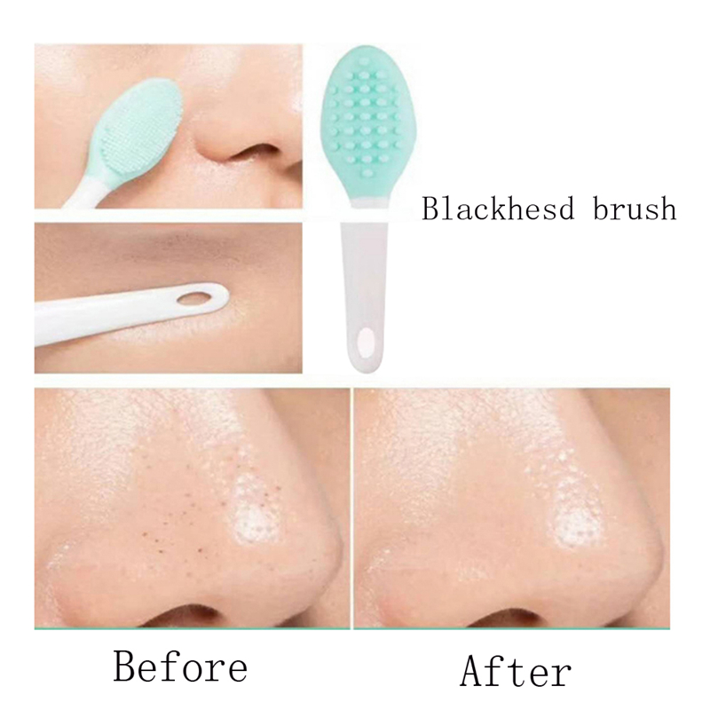 Hot Sale Latest 2pcs/set Silicone Beauty Wash Face Exfoliating Blackhead Extractor Remover Skin Care Facial Cleansing Brush