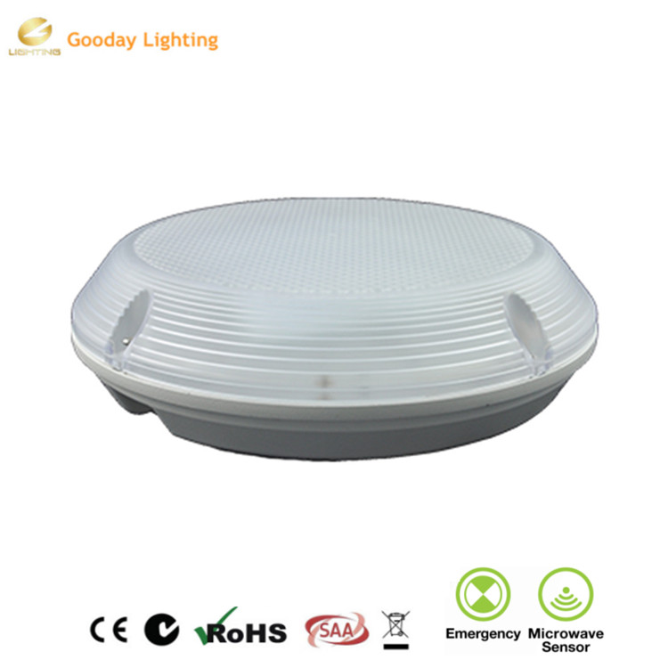 IK10 rating 20w round led oyster bulkhead 3000k/4000k/6000k CCT optional with build-in emergency rechargeable battery