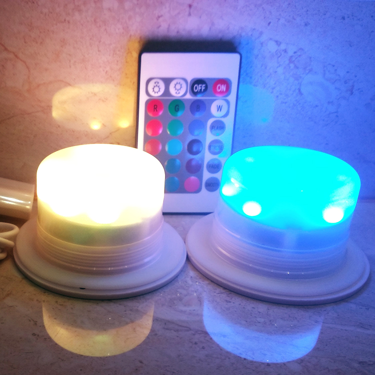 Remote Control LED Battery Light Source RGB Multi Colors Changing Rechargeable Light For Outdoor