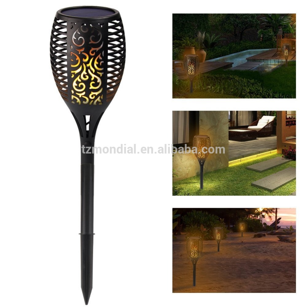 Hot sale ABS 2W Dancing Flame Outdoor Solar Garden Light solar flame lamp