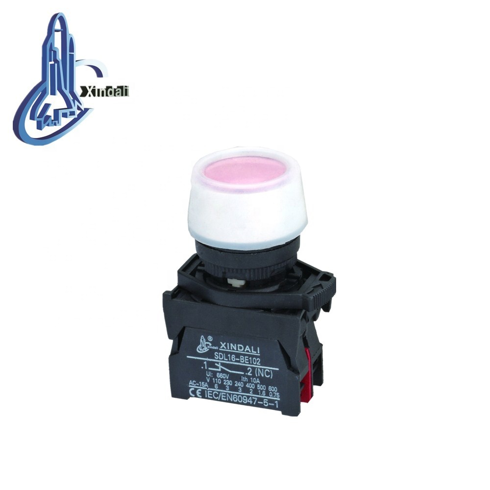 industrial flush waterproof push button switch with cover and light/lamp IP65 XDL21-CP42