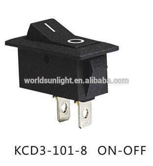 CQC CE KCD3-101-8 kcd3 20A 125VAC ON-OFF 2 pin t85 Boatlike rocker switch