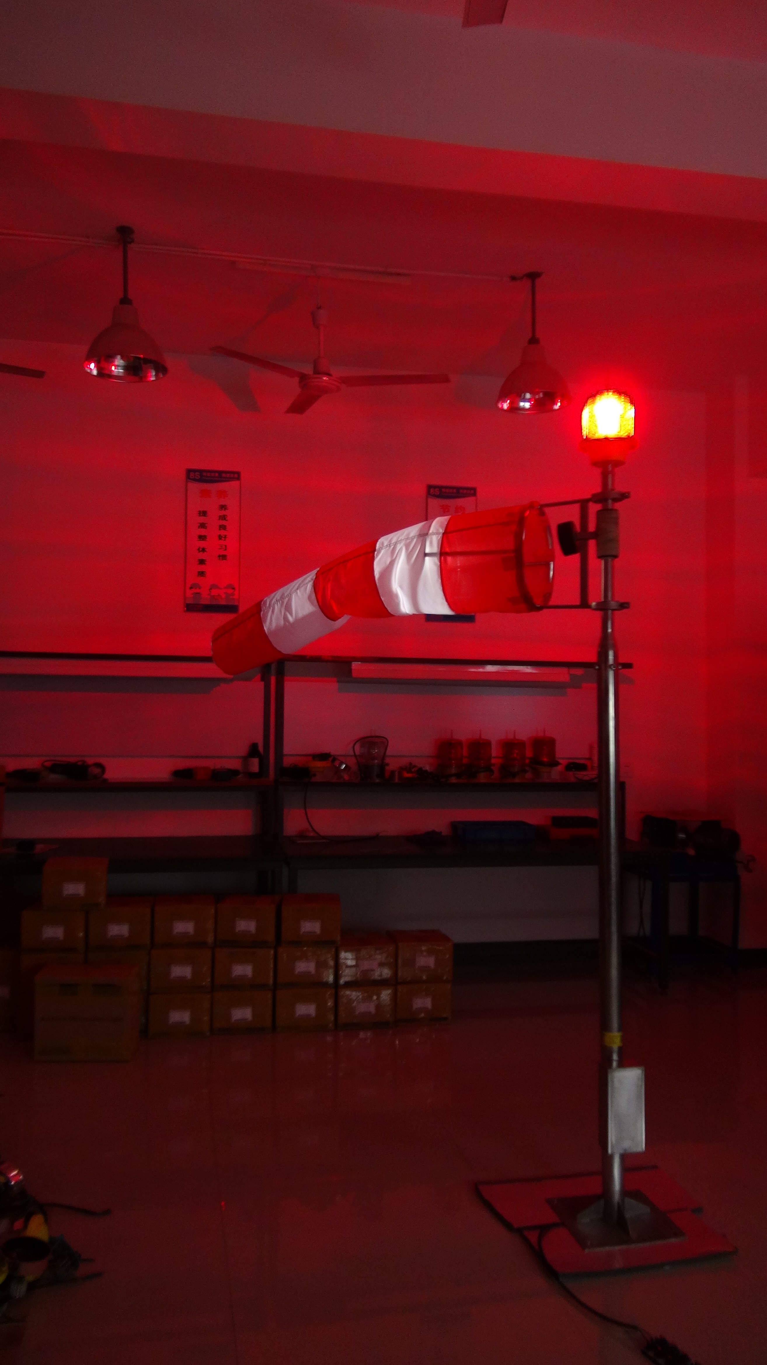 airport lighted windsock/ICAO FAA White And Orange Windsock heliport lighting suppliers/CE BV RED aviation windsock